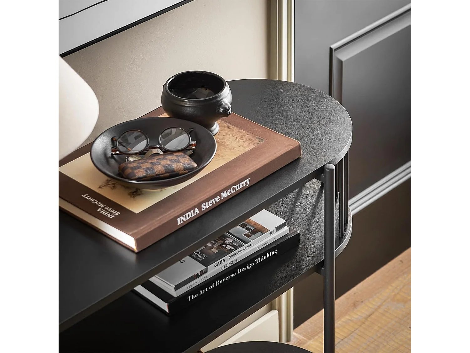 SoBuy Table Console à 3 Niveaux, Table d’appoint Design, Table d’Entrée, Meuble d'Entrée – 110 x 39 x 76 cm, pour Salon, Entrée, Couloir, Noir, FSB90-SCH