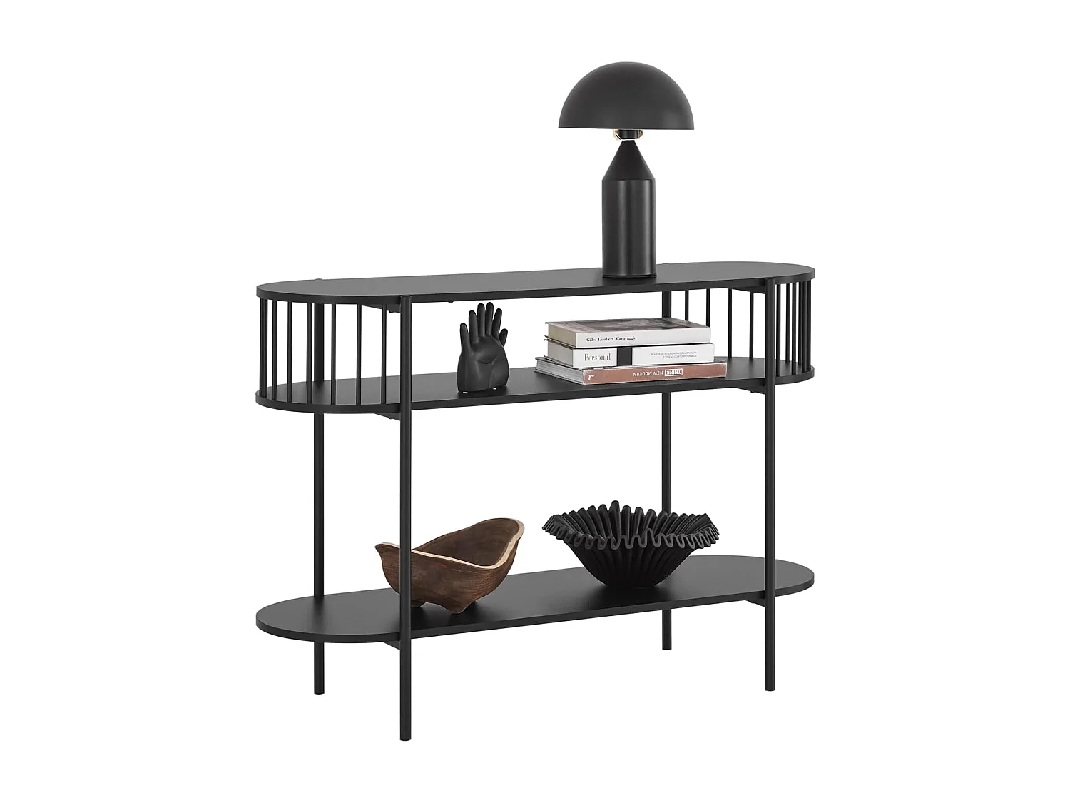 SoBuy Table Console à 3 Niveaux, Table d’appoint Design, Table d’Entrée, Meuble d'Entrée – 110 x 39 x 76 cm, pour Salon, Entrée, Couloir, Noir, FSB90-SCH