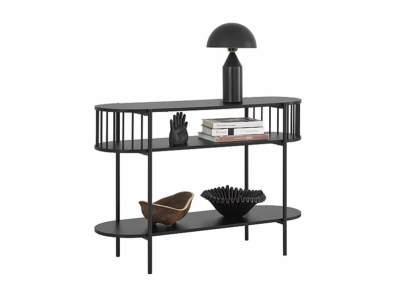 SoBuy Table Console à 3 Niveaux, Table d’appoint Design, Table d’Entrée, Meuble d'Entrée – 110 x 39 x 76 cm, pour Salon, Entrée, Couloir, Noir, FSB90-SCH