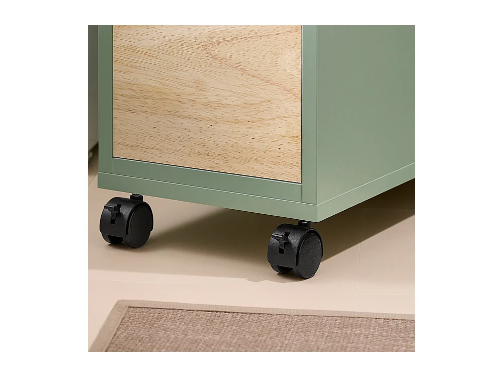 SoBuy Smalle badkameropberger op wielen, toiletrolhouder, compacte toiletkast, veelzijdige opbergruimte met 1 uitneembare lade en 3 lades, 65x24x82cm, BZR54-GR