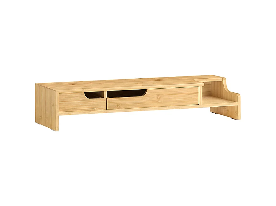 SoBuy Screen Riser Ergonomic Screen Monitor Stand Support for Universal Computer Screen, Laptop or TV Screen, 2 Drawers, 60x22x12cm, BBF12-N