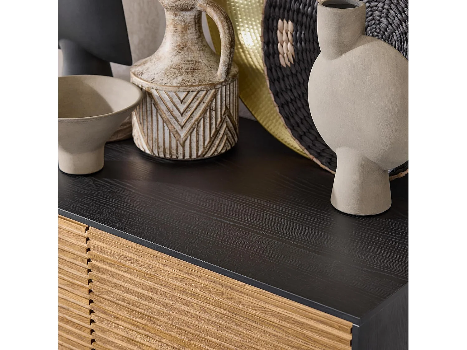 SoBuy HFSB03-SCH Buffet de Cuisine, Armoire de Cuisine, Vaisselier Cuisine, avec 3 Compartiments Ouverts, 84 x 40 x 132 cm