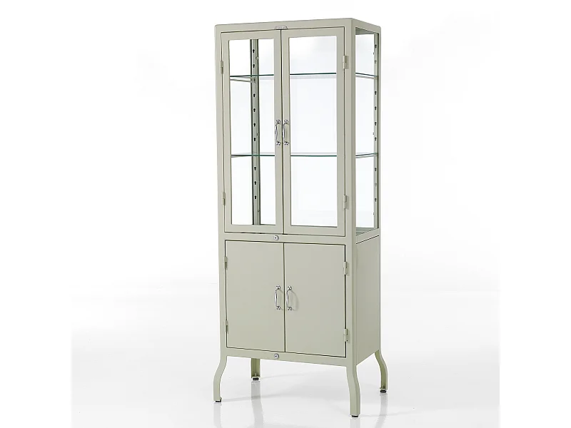 Vitrine haute 4 portes EDEN WHITE