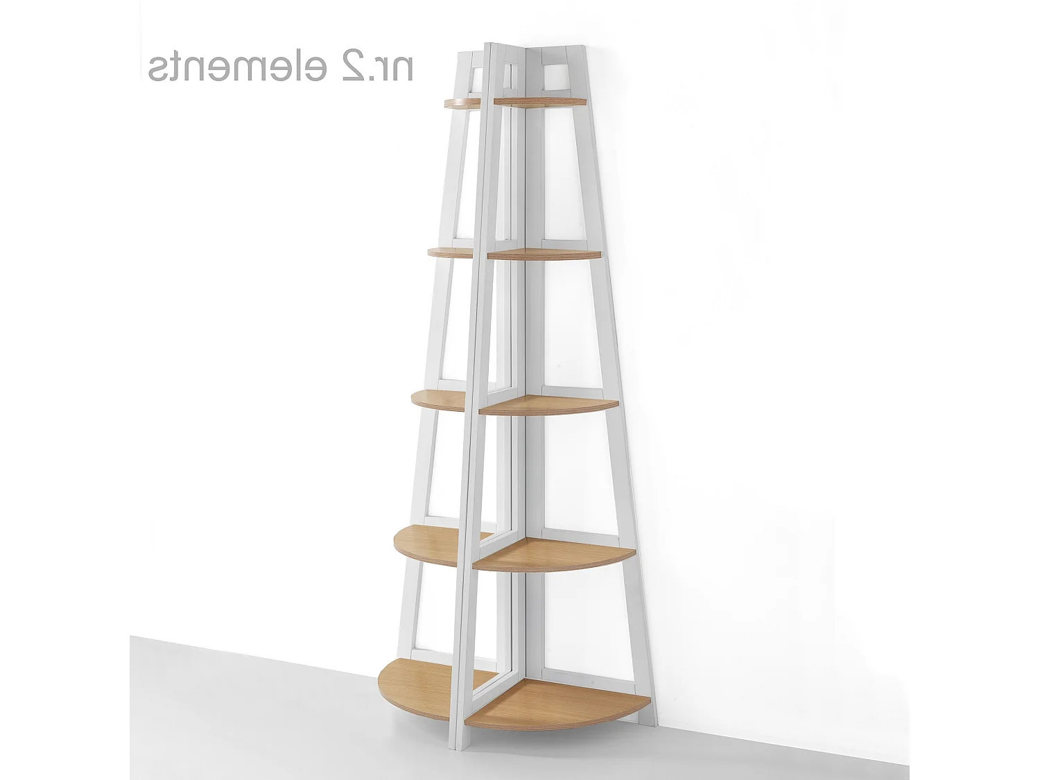 Eckregal Design Weiß Holz Eiche Platzsparend Simy Wood