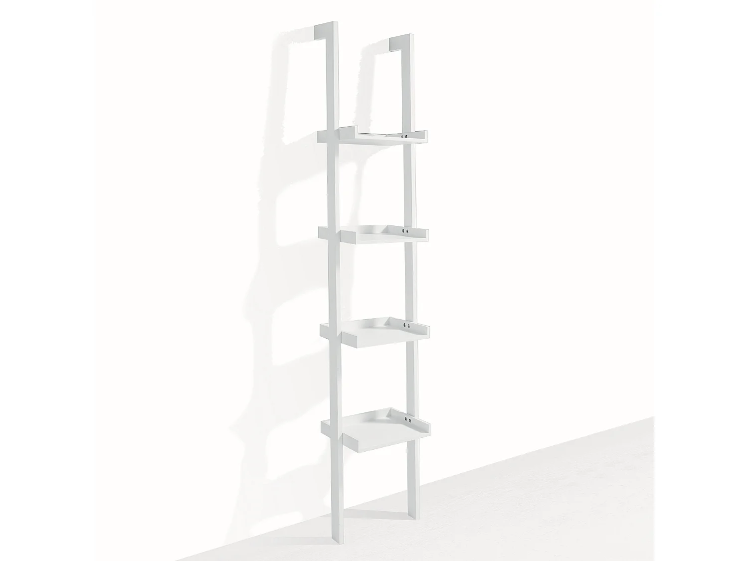 Wandbücherregal weiß modern mit 4 Einlegeböden h180cm Little Peoria - Weiß