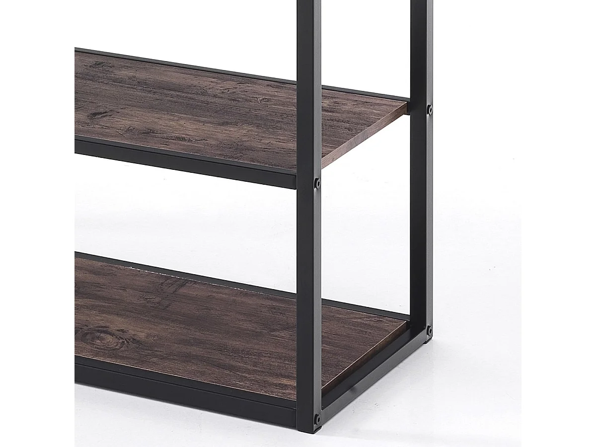 Industrielles Regal schwarz Metall mit Holzablagen 160 cm Eugene