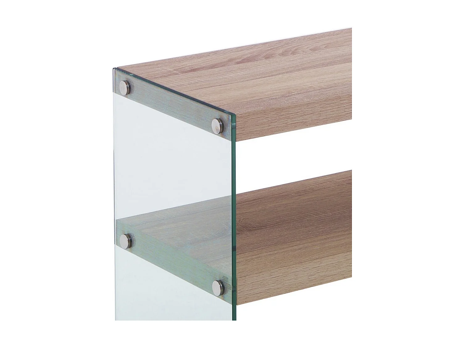 Glastisch Konsole Eiche mit Ablage im modernen Design Ace