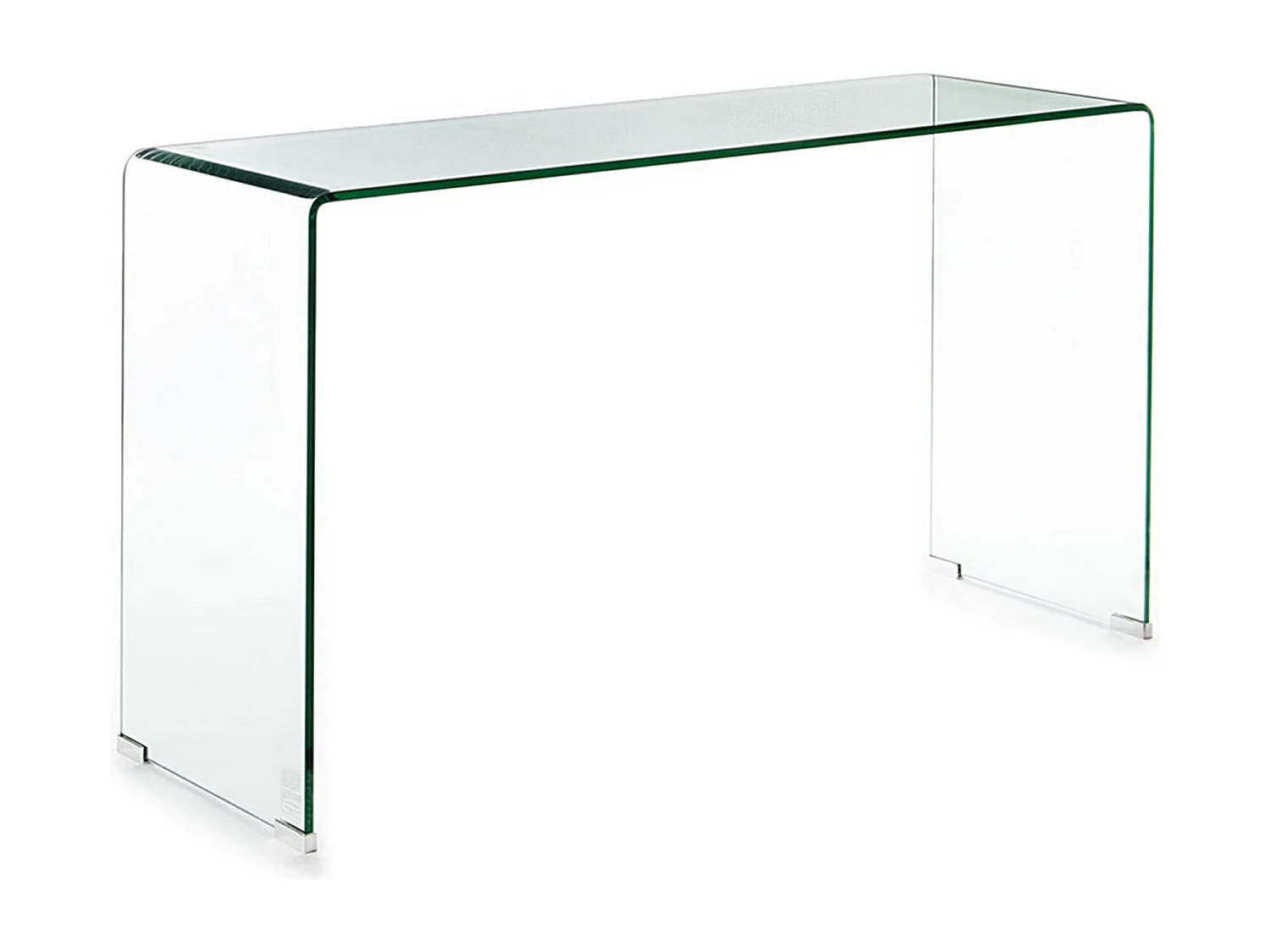 Consola de vidrio curvado transparente para entrada y sala Mesa