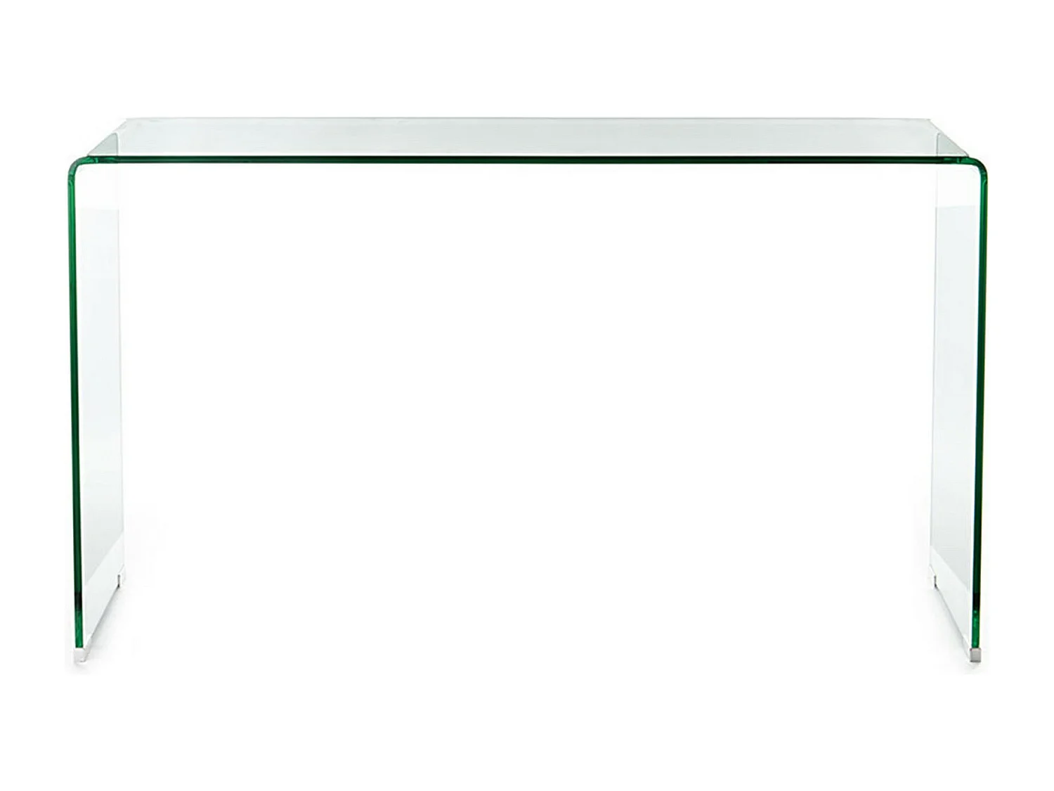 Consola de vidrio curvado transparente para entrada y sala Mesa