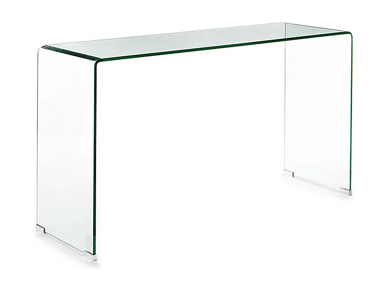 Consola de vidrio curvado transparente para entrada y sala Mesa