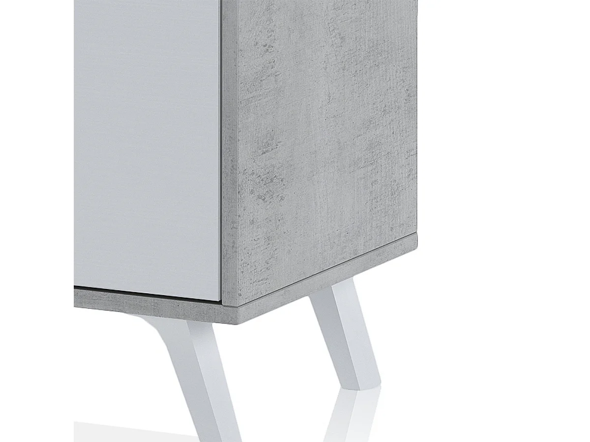 Mueble porta TV moderno de madera acabado cemento y alerce Brixton