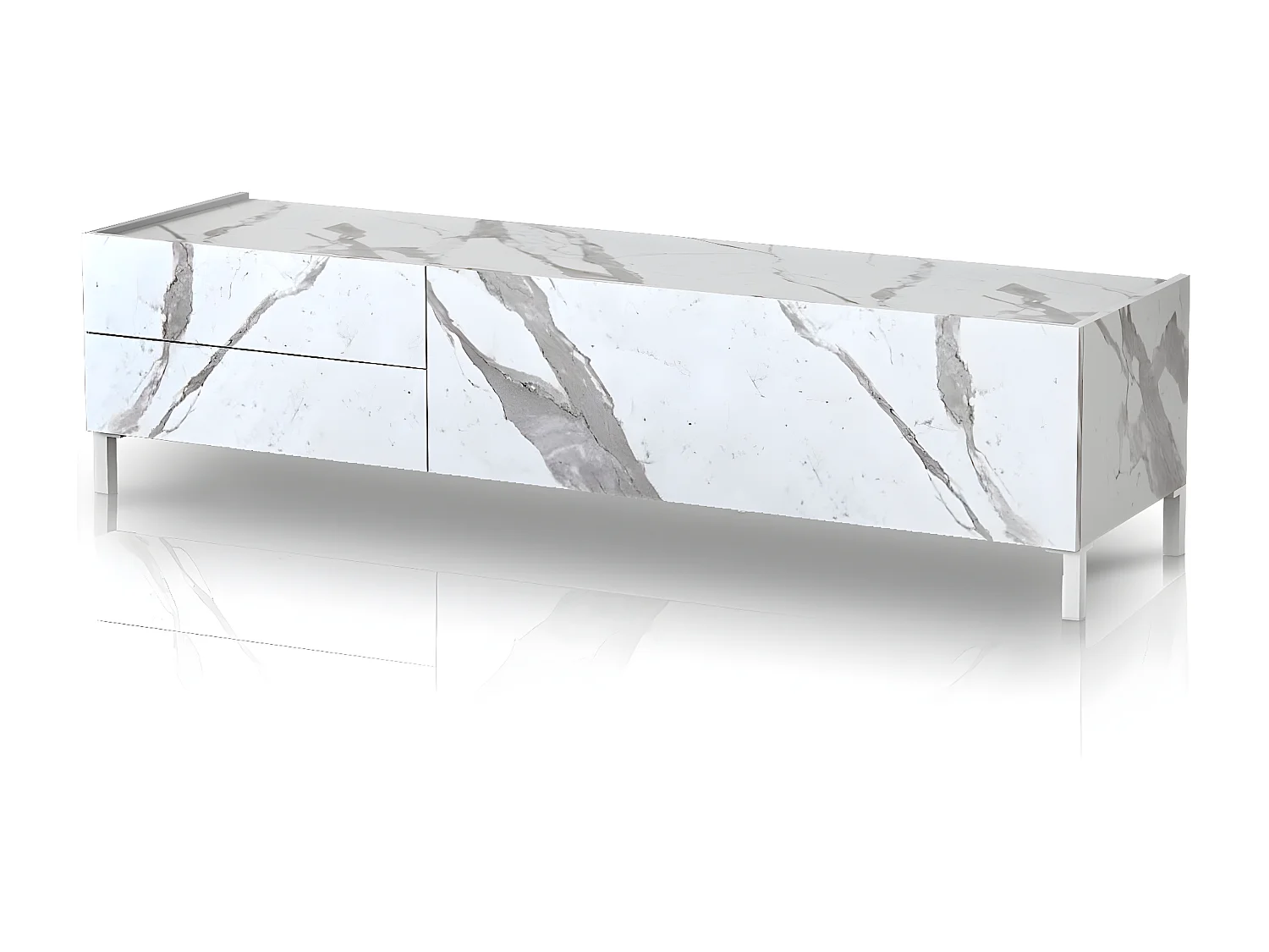 Porta TV BURHAM WHITE MARBLE