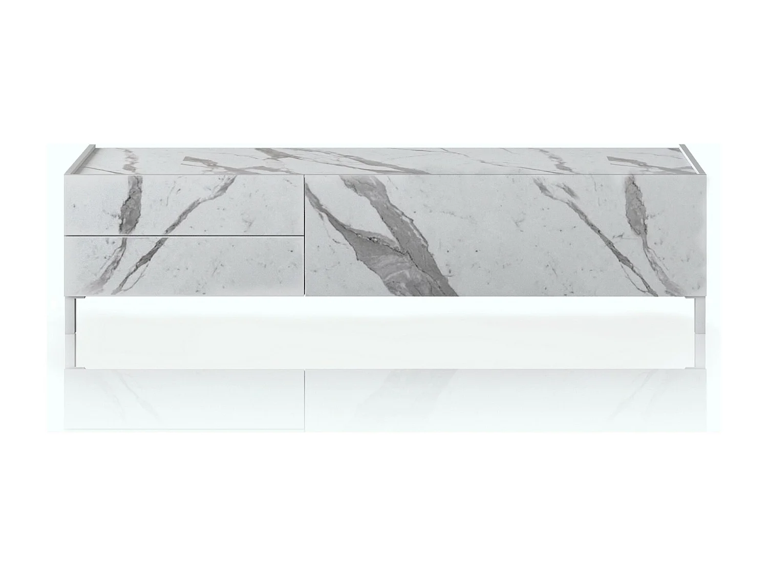 Porta TV BURHAM WHITE MARBLE