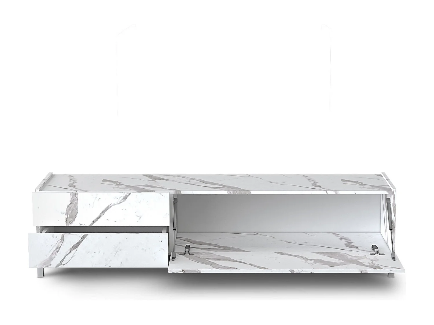 Porta TV BURHAM WHITE MARBLE