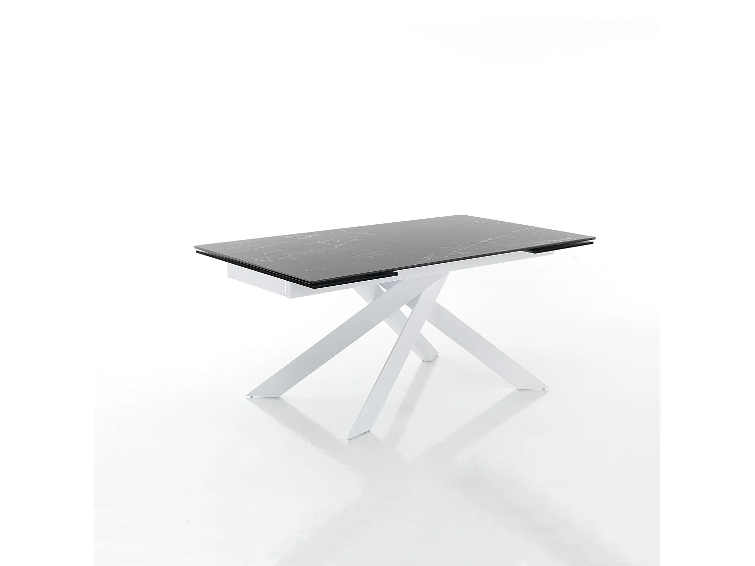 Mesa extensible LUNDY MATT BLACK MARBLE