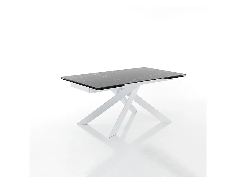 tavolo allungabile LUNDY MATT BLACK MARBLE