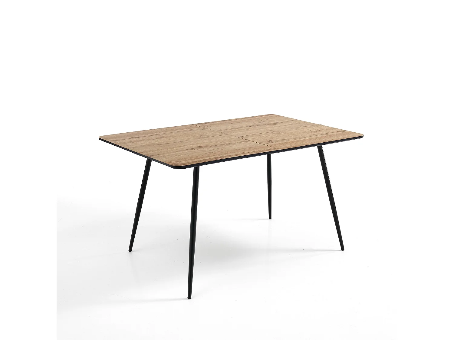 Ausziehbarer Esstisch in Eiche und Metall 120x160 cm Den