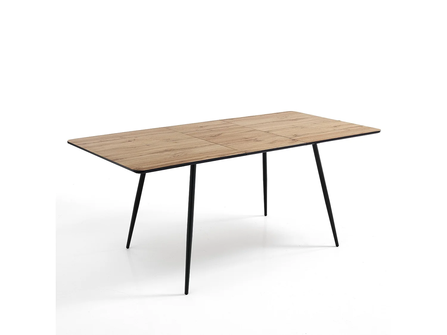 Ausziehbarer Esstisch in Eiche und Metall 120x160 cm Den