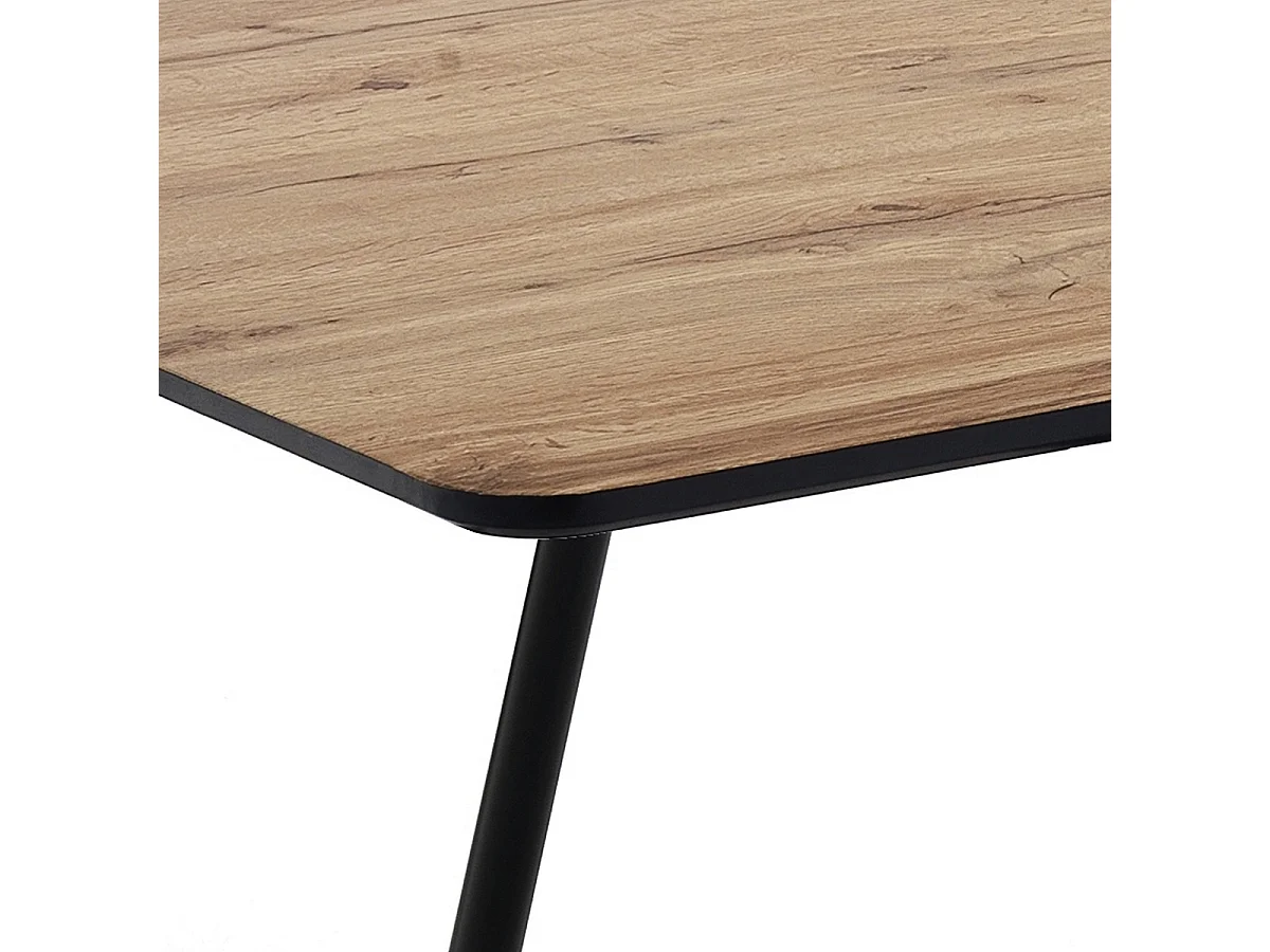 Ausziehbarer Esstisch in Eiche und Metall 120x160 cm Den