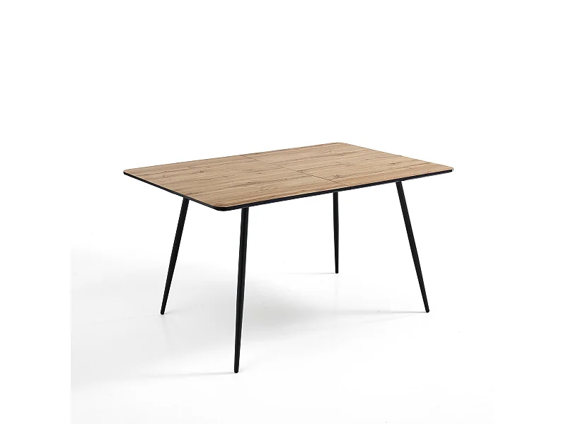 Ausziehbarer Esstisch in Eiche und Metall 120x160 cm Den