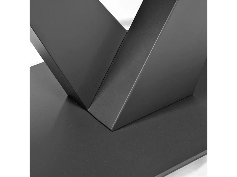 Table extensible ovale 120 à 180 cm céramique effet bois - MARSHALL