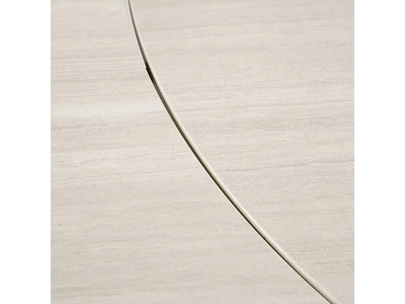 Table extensible ovale 120 à 180 cm céramique beige - MARSHALL