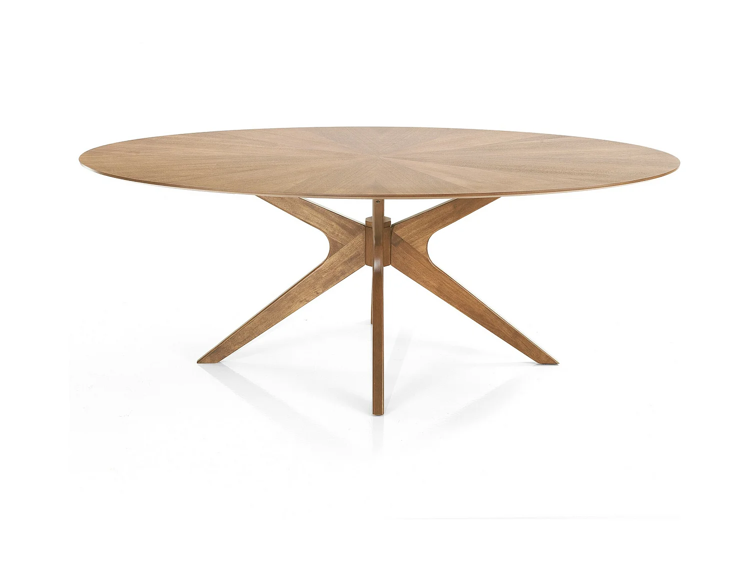 Mesa de comedor ovalada de diseño en madera maciza 110x190 cm Leon - Roble
