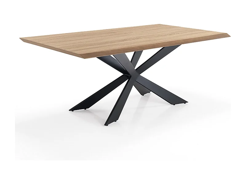 Mesa de comedor madera y metal 8 plazas diseño industrial Pulse