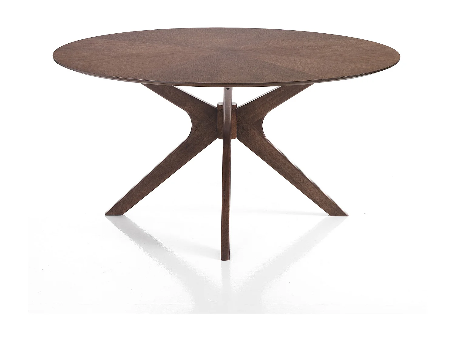 Tavolo rotondo in legno noce per sala da pranzo 137x75cm Leon