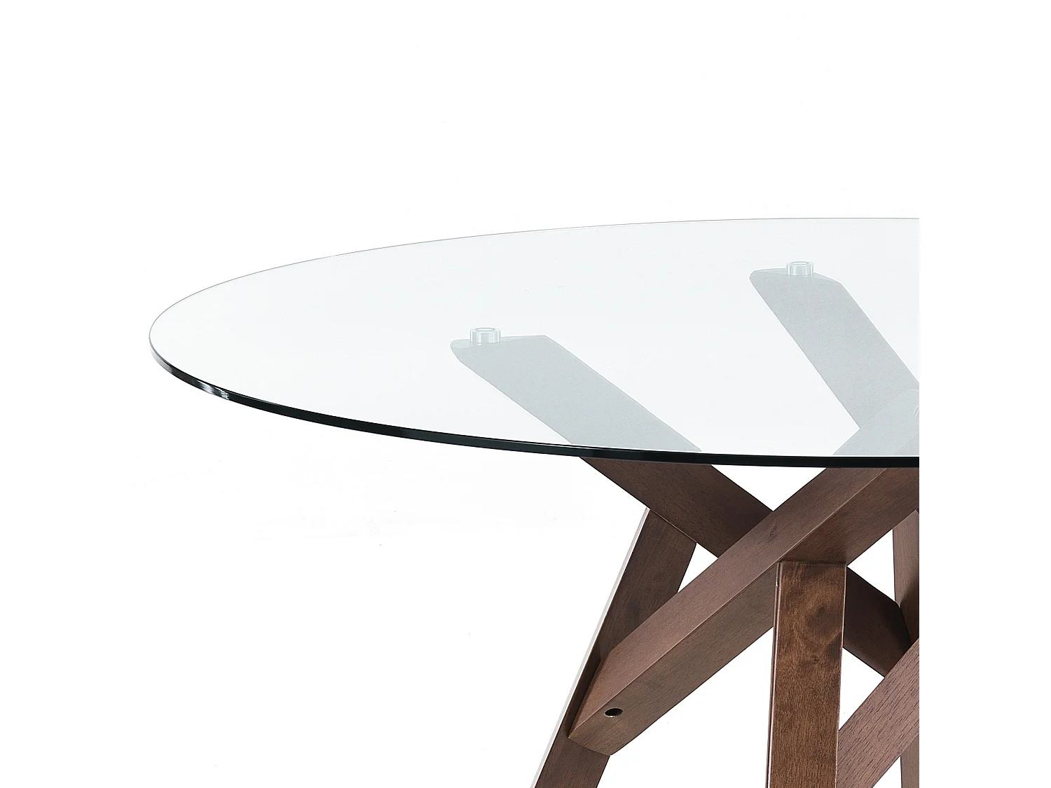 Tavolo da pranzo cucina rotondo Ø137cm con piano in vetro 6 posti Fort