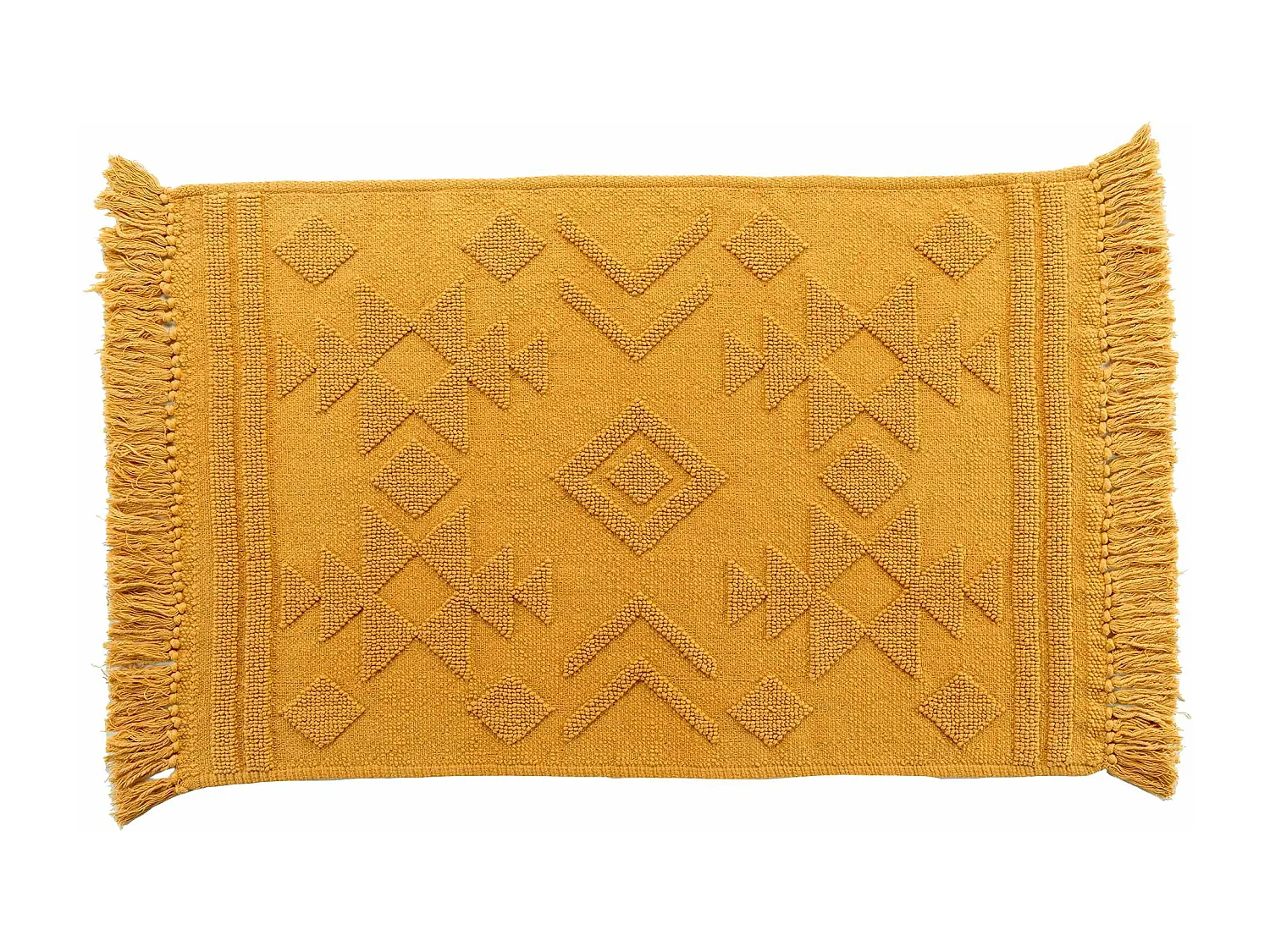 Tapis Déco à Franges "Cilaos" 60x90cm Safran