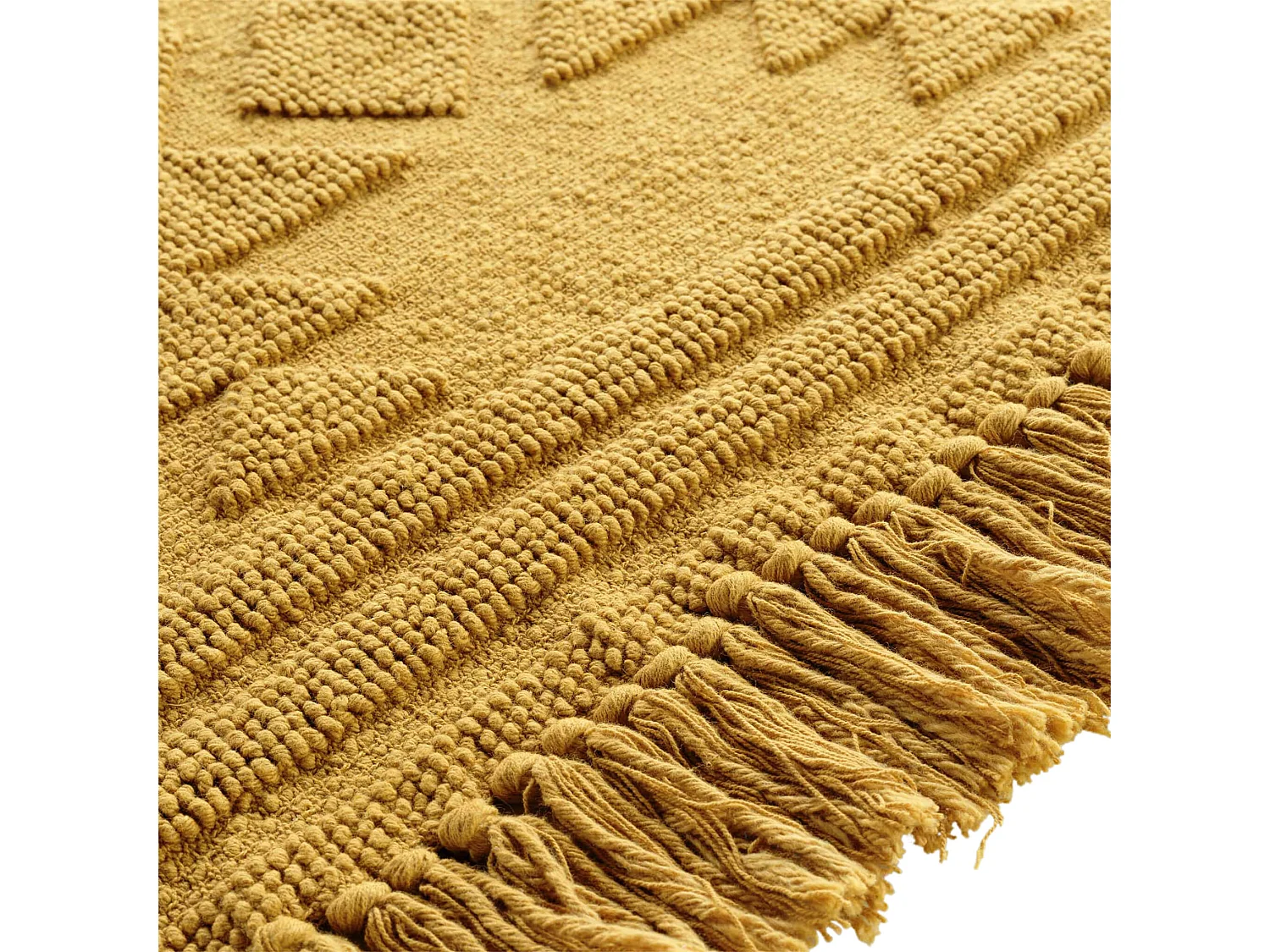 Tapis Déco à Franges "Cilaos" 60x90cm Safran