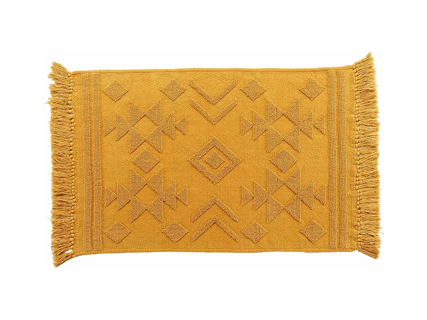 Tapis style ethnique Cilaos 60x90 jaune safran