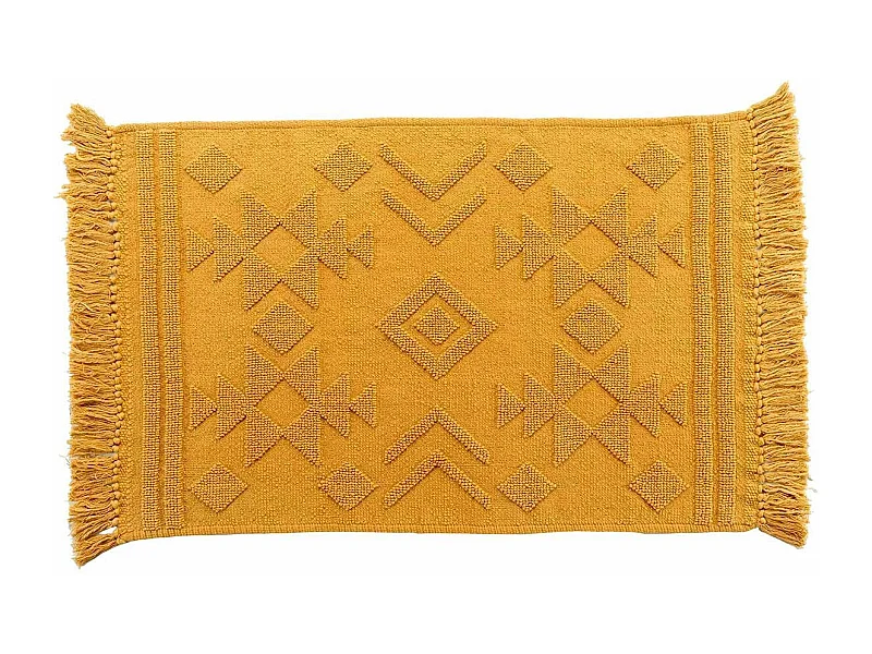 Tapis Déco à Franges "Cilaos" 60x90cm Safran