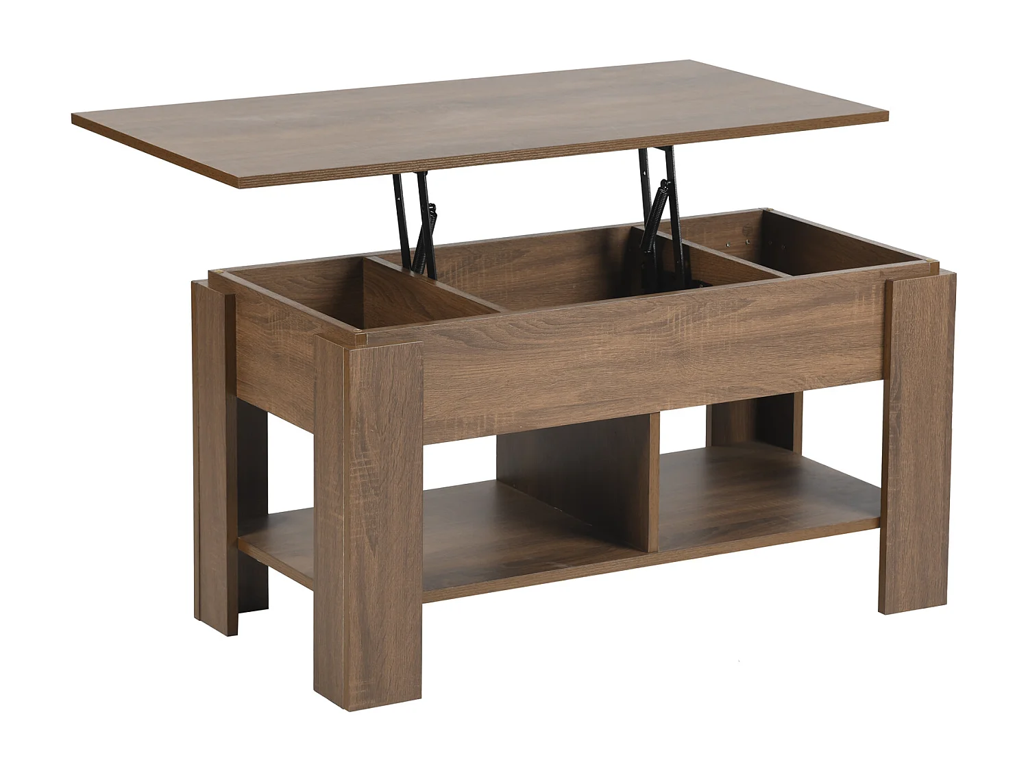 URBAN MEUBLE Table basse avec plateau relevable effet bois et marron 96*50CM