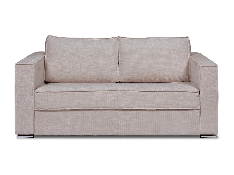 BOBOCHIC - Canapé droit fixe 3 places EVEREST tissu texturé Taupe