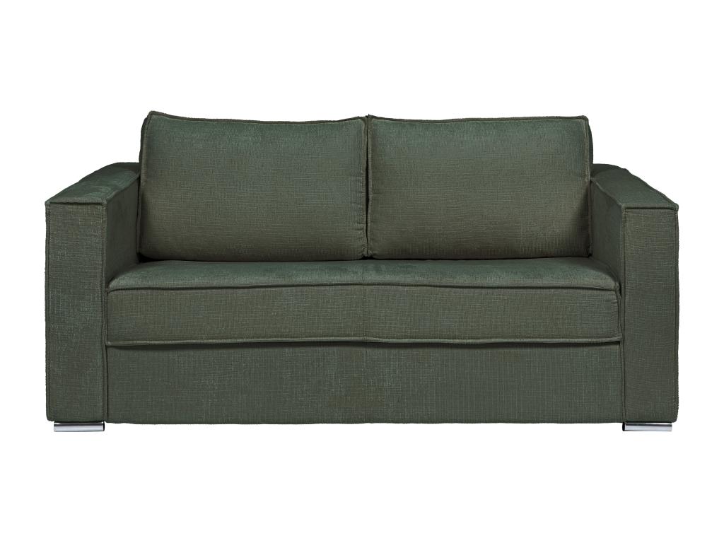 Schlafsofa mit Matratze 3-Sitzer - Strukturstoff - Grün - Liegefläche 140 c günstig online kaufen