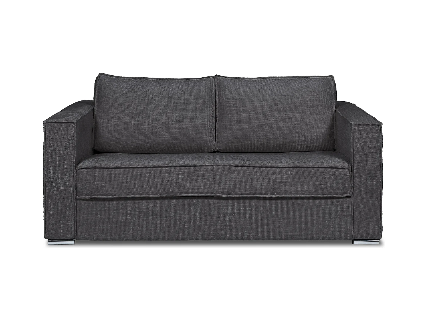Schlafsofa mit Matratze 3-Sitzer - Chenille-Stoff - Anthrazitgrau - Liegefläche 140 cm - Matratze 18 cm - LORETO