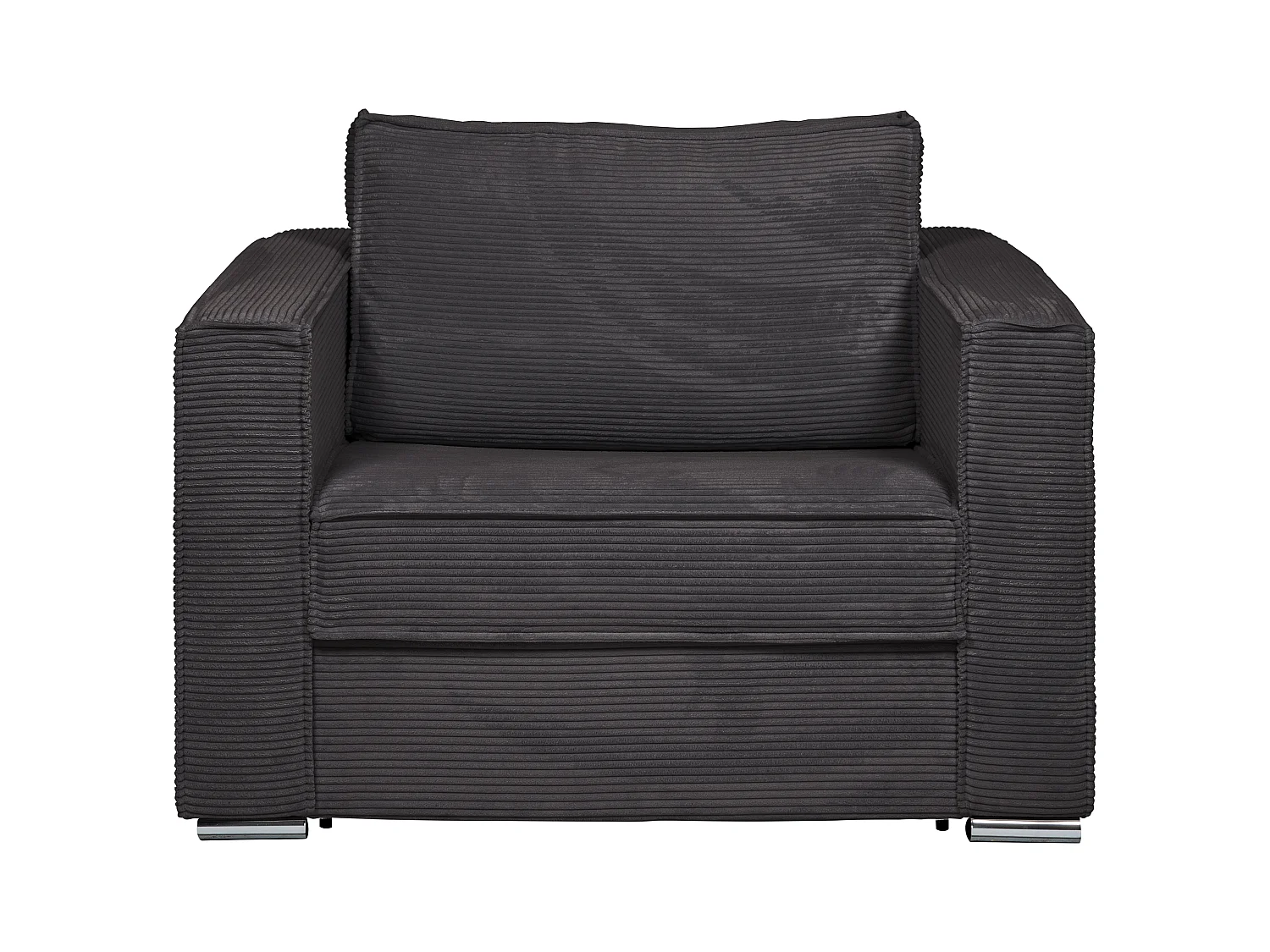 Schlafsessel mit Matratze - Liegefläche 70 cm - Matratze 14 cm - Cord - Anthrazit - LORETO