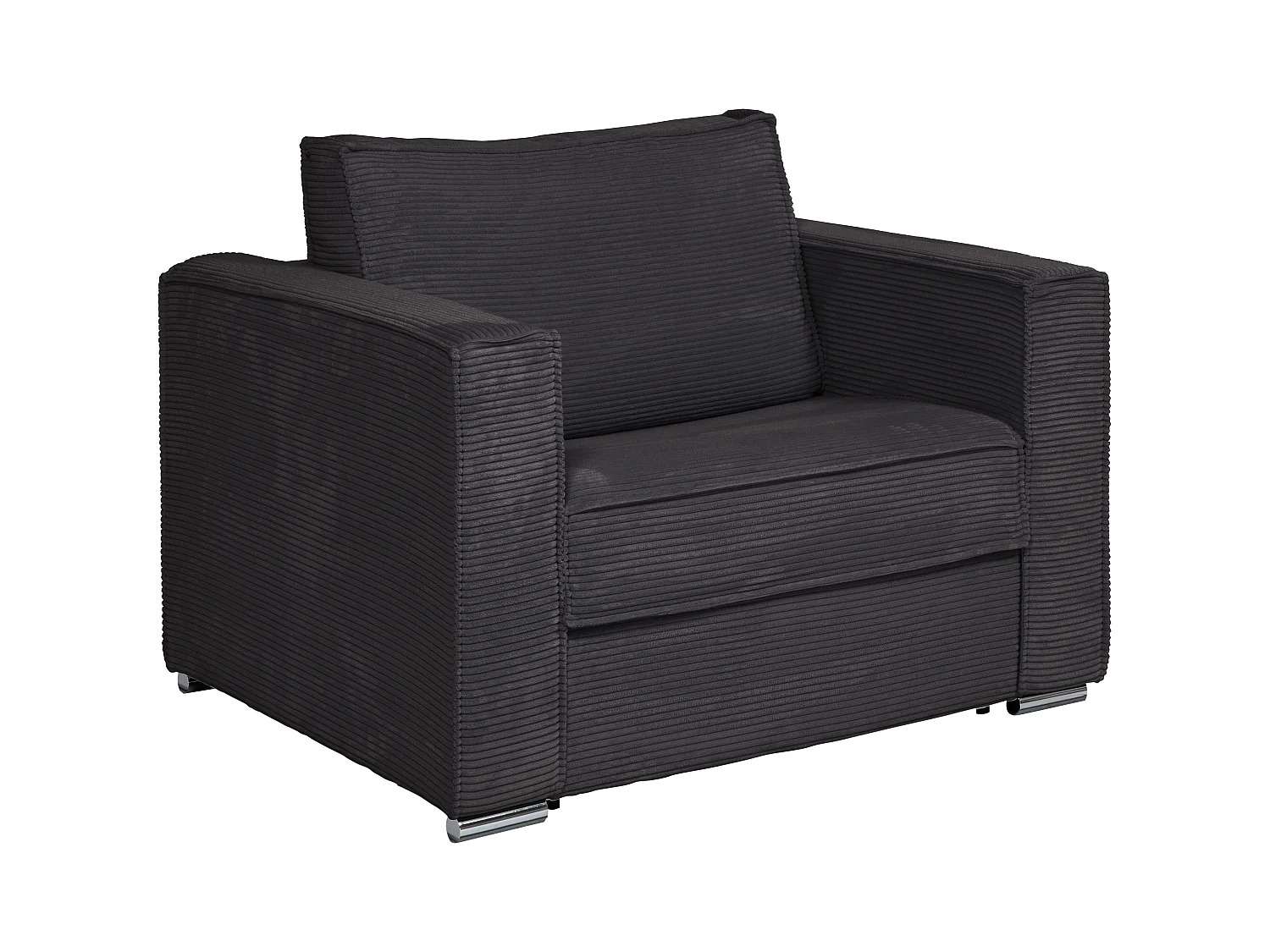 Schlafsessel mit Matratze - Liegefläche 70 cm - Matratze 14 cm - Cord - Anthrazit - LORETO