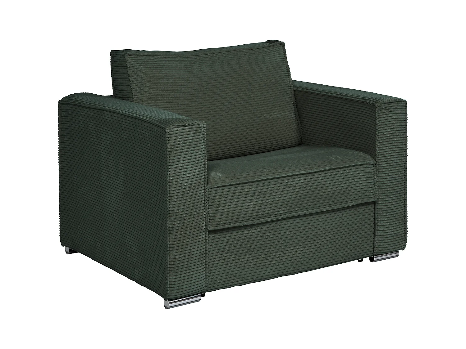 Schlafsessel mit Matratze - Liegefläche 70 cm - Matratze 14 cm - Cord - Grün - LORETO