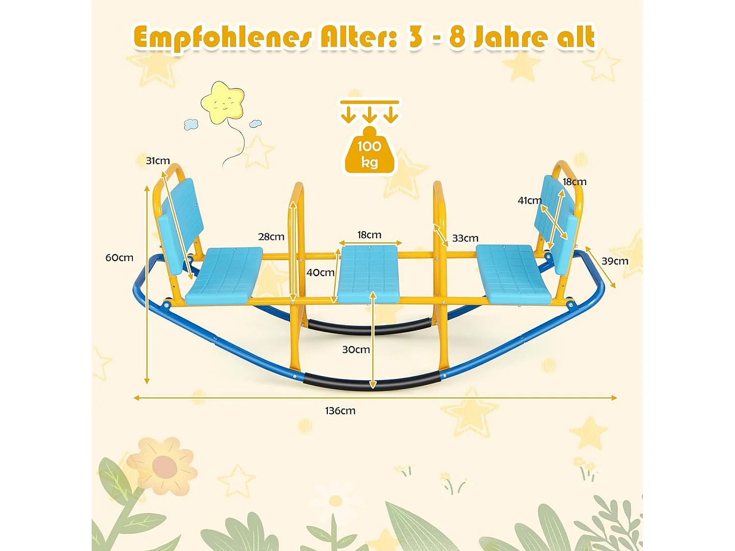 1 x Kinderwippe;1 x Anleitung