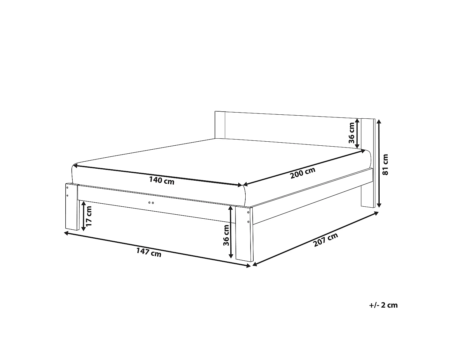 Bed Pine Wood ROYAN 140 x 200 cm (EU Double) White