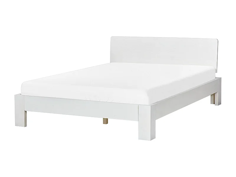 Lit avec sommier Bois de pin ROYAN 140 x 200 cm Blanc