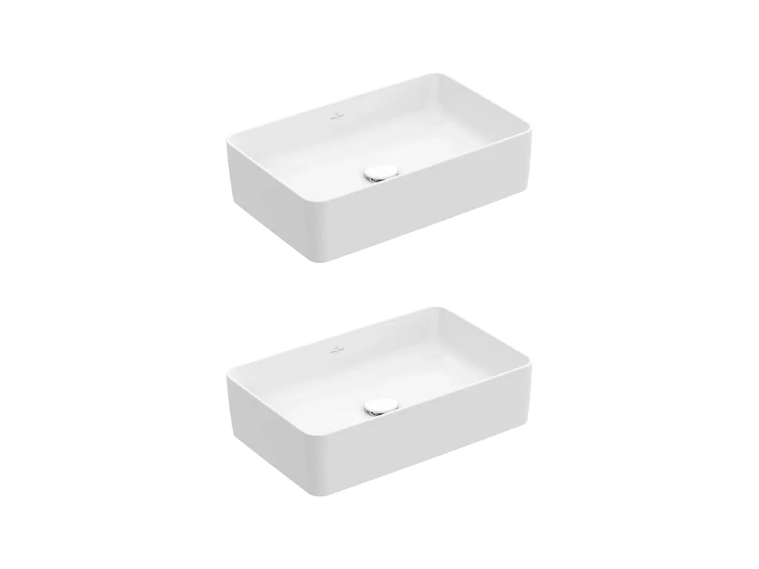 Lot de deux vasques à  poser rectangles VILLEROY ET BOCH Collaro - Blanc