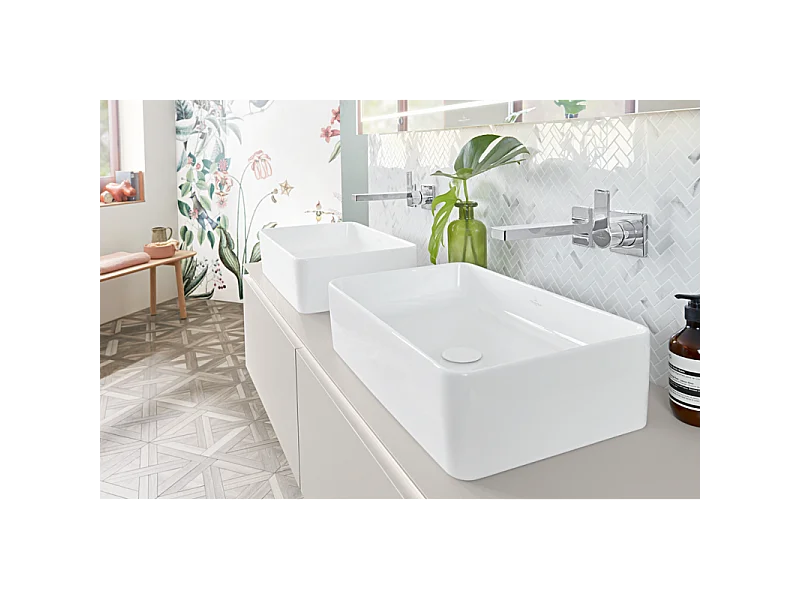 Lot de deux vasques à  poser rectangles VILLEROY ET BOCH Collaro - Blanc