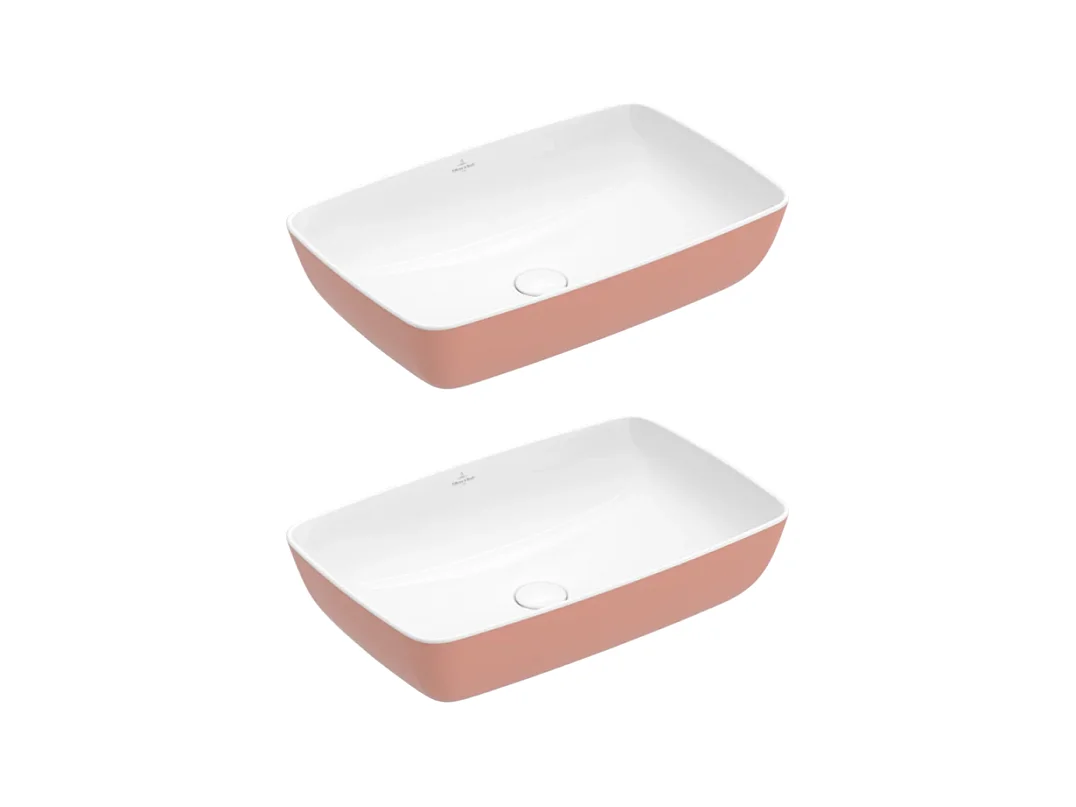 Lot de deux vasques rectangles à poser VILLEROY ET BOCH Artis Powder