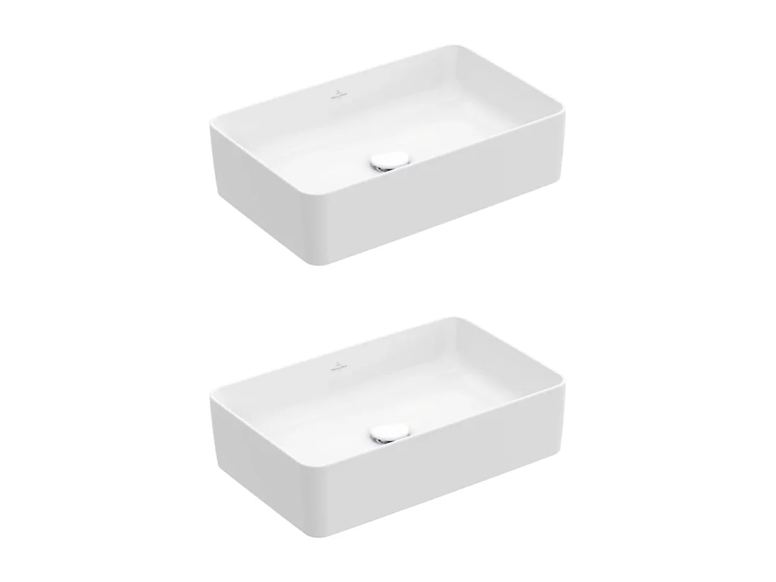 Lot de deux vasques à poser rectangles VILLEROY ET BOCH Collaro Stone White CeramicPlus