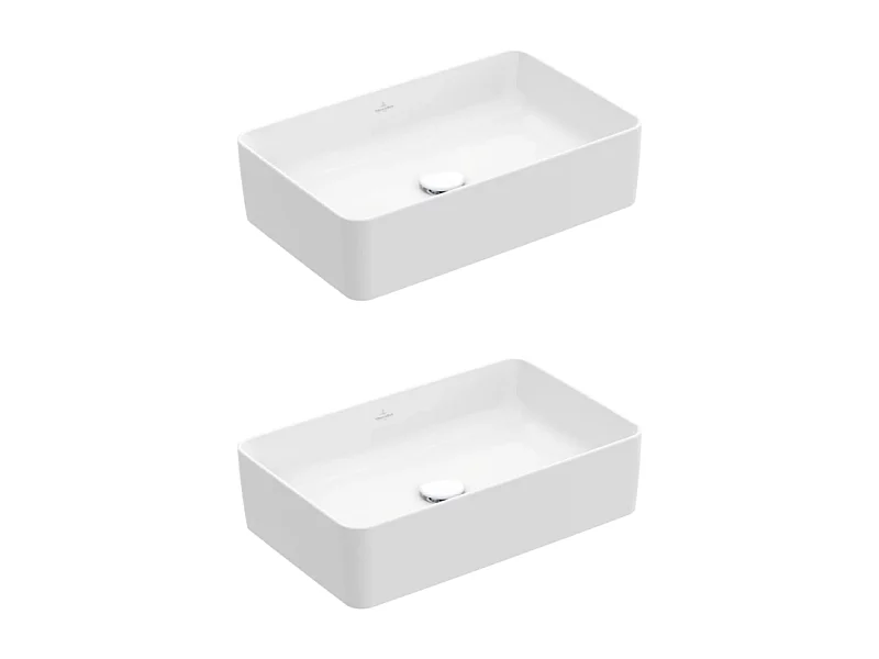 Lot de deux vasques à poser rectangles VILLEROY ET BOCH Collaro Blanc CeramicPlus