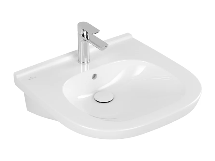 Lavabo PMR 60 x 55 cm avec poignée de préhension VILLEROY ET BOCH O Novo Vita